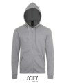 Heren hooded Sweater Sols Zip Stone Grey melange